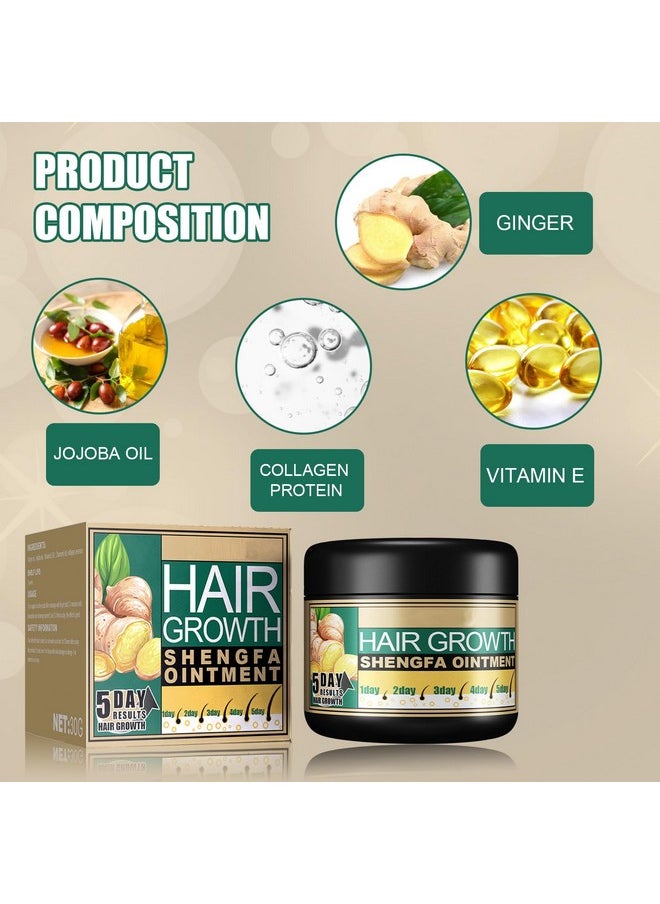 Ginger Hair Growth Ointment Hair Regrowth Treatment Cream Moisturizing Scalp Massage Hair Follicle Hair Care Serum Essence Conditioner Sample 1 Oz