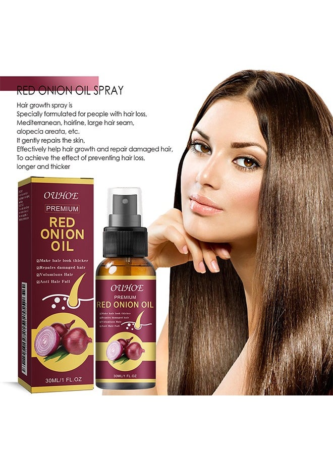 Premium Red Onion Oil，Hair Oil with , Red Onion Extraxt, Castor Oil and Coconut Oil- Organic Formula for Hair Growth and Hair Loss Control 30ML