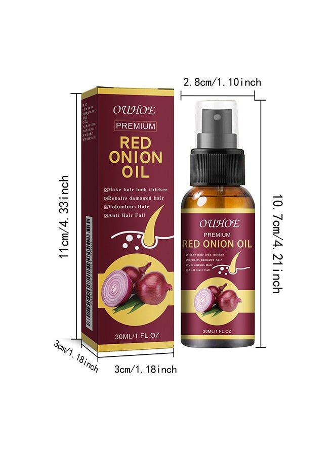 Premium Red Onion Oil，Hair Oil with , Red Onion Extraxt, Castor Oil and Coconut Oil- Organic Formula for Hair Growth and Hair Loss Control 30ML