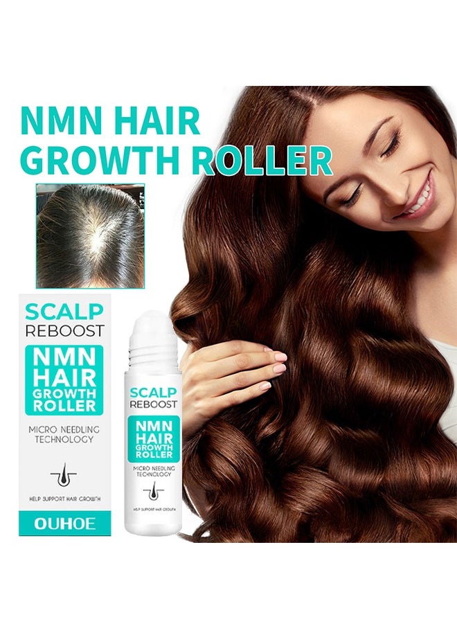 Nmn Hair Growth Roller,Thick Hair Roller Essence, Hair Root Thick Hairline Strengthening,Hair Care Firming,Hair Anti Fall Hair Essence 18ml