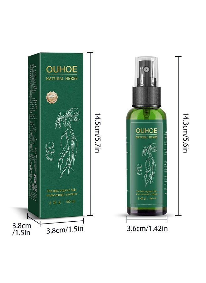 Natural Herbs,Hair Growth Spray,Ginseng Hair Growth Solution,Ginseng Extract Moisturizing Hair Anti-Hair Fall Fixing Conditioner Hair Growth Spray 100ml