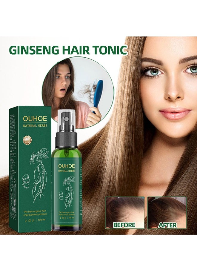 Natural Herbs,Hair Growth Spray,Ginseng Hair Growth Solution,Ginseng Extract Moisturizing Hair Anti-Hair Fall Fixing Conditioner Hair Growth Spray 100ml