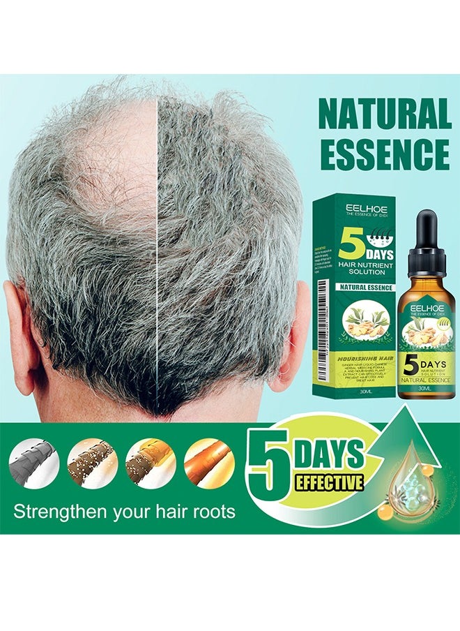 5 Days Hair Nutrient Solution，Hair Growth Serum, for Hair Fall Hair Regrowth And Scalp, Treatment Ginger Essential Oil Supports Healthy Hair Thinning Treatment Hair Growth Oil for Men 30 ML