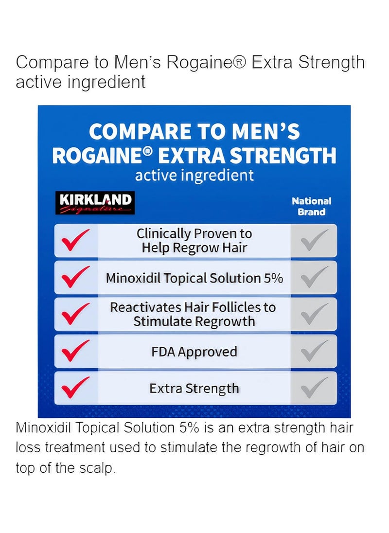 Kirkland Signature,6 Months-Minoxidil 5% Topical Solution Extra Strength Hair Regrowth Treatment for Men,Sprayer Included-Hair Loss Regrowth - Total 12 Oz (6 Count)