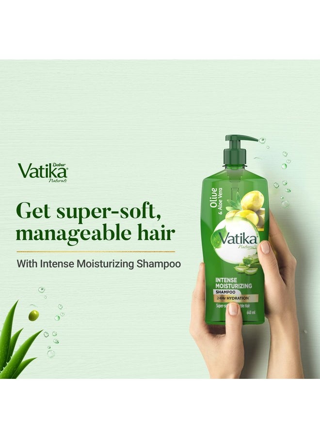 Vatika Aloe Vera & Olive Intense Moisturising Shampoo-640Ml | Upto 24 Hour Hydration | With Goodness Of Vitamin E | Nourishes And Strengthens Damaged Hair | For Dry And Frizz-Free Hair