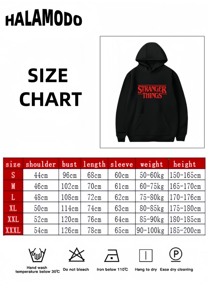 Unisex Hoodies Long-Sleeved Printed Tops Casual Sweatshirts Soft Sportswear Fashion Youth Pullovers with Drawstrings and Large Pockets for Daily Wear