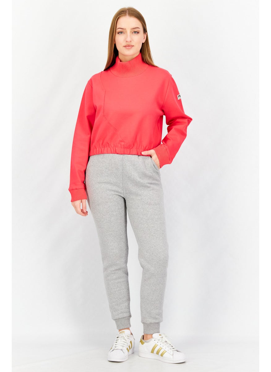 Women Sportswear Fit Long Sleeve Brand Logo Sweatshirt, Hibiscus