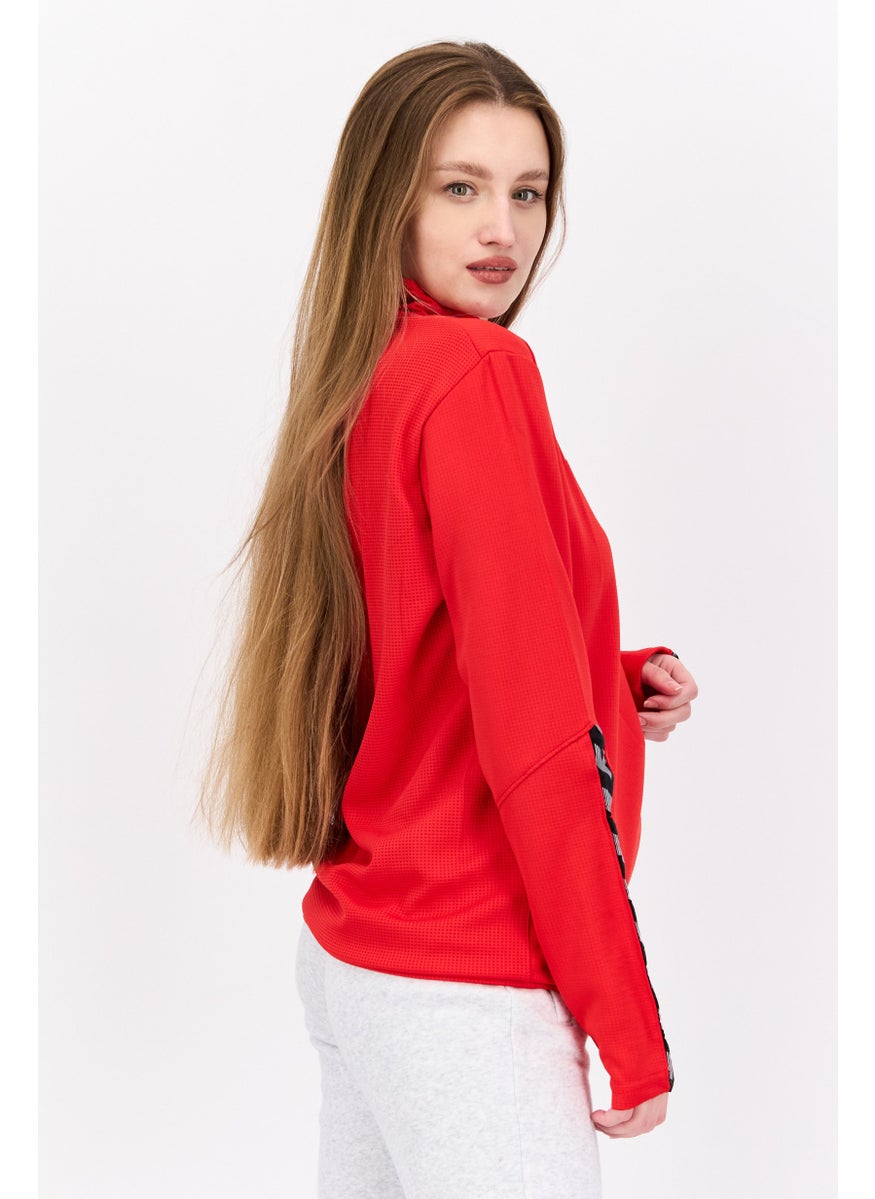 Women Sportswear Fit Long Sleeve Training Sweatshirt, Red