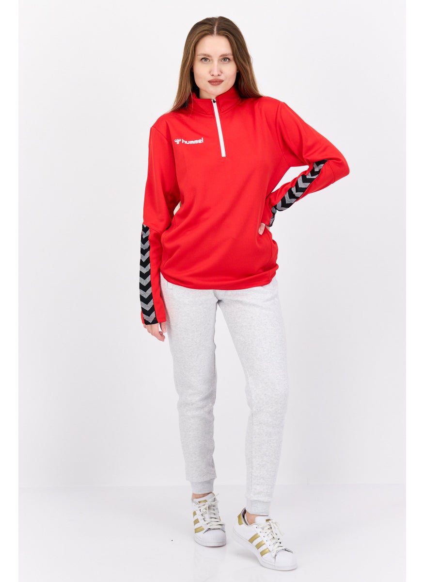 Women Sportswear Fit Long Sleeve Training Sweatshirt, Red
