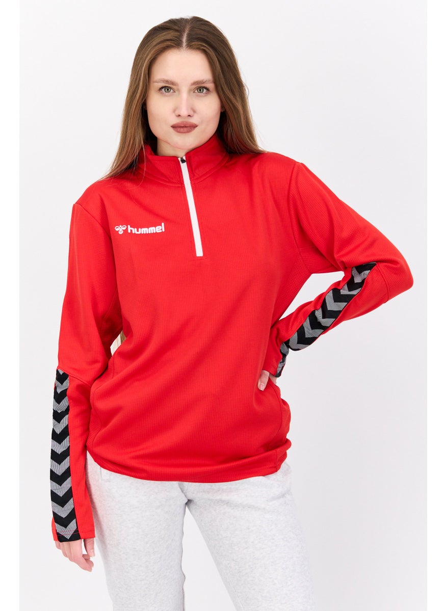 Women Sportswear Fit Long Sleeve Training Sweatshirt, Red
