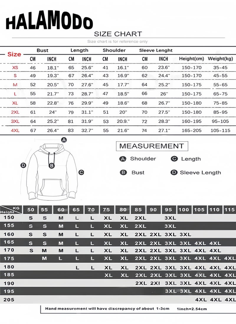 Unisex Hoodies Long-Sleeved Printed Tops Casual Sweatshirts Fashion Youth Pullovers Soft Sportswear with Drawstrings & Large Pockets for Daily Wear