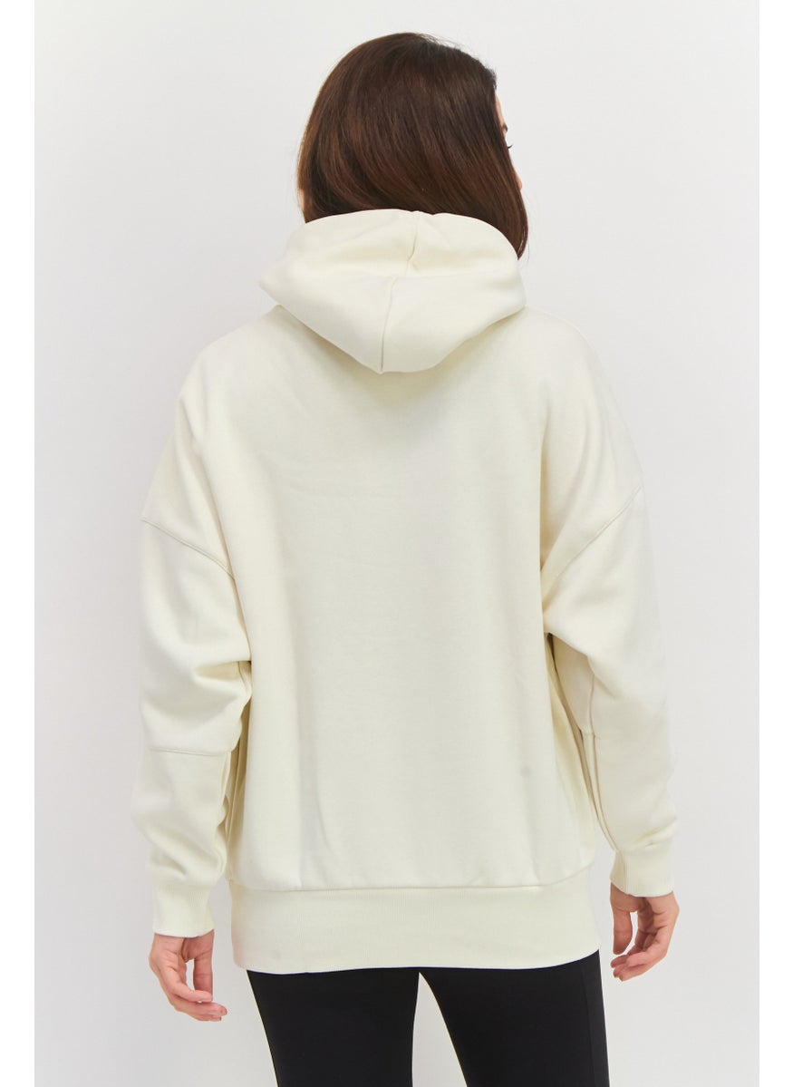 Women Sportswear Long Sleeves Outdoor Sweatshirt, Cream