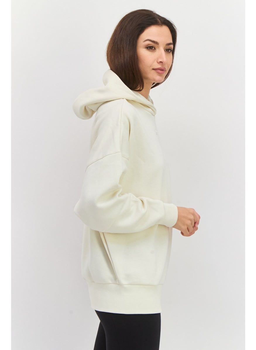 Women Sportswear Long Sleeves Outdoor Sweatshirt, Cream