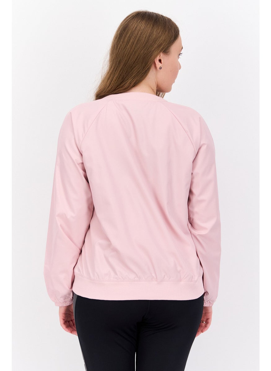 Women Sportswear Fit Long Sleeve Outdoor Sweatshirt, Pink