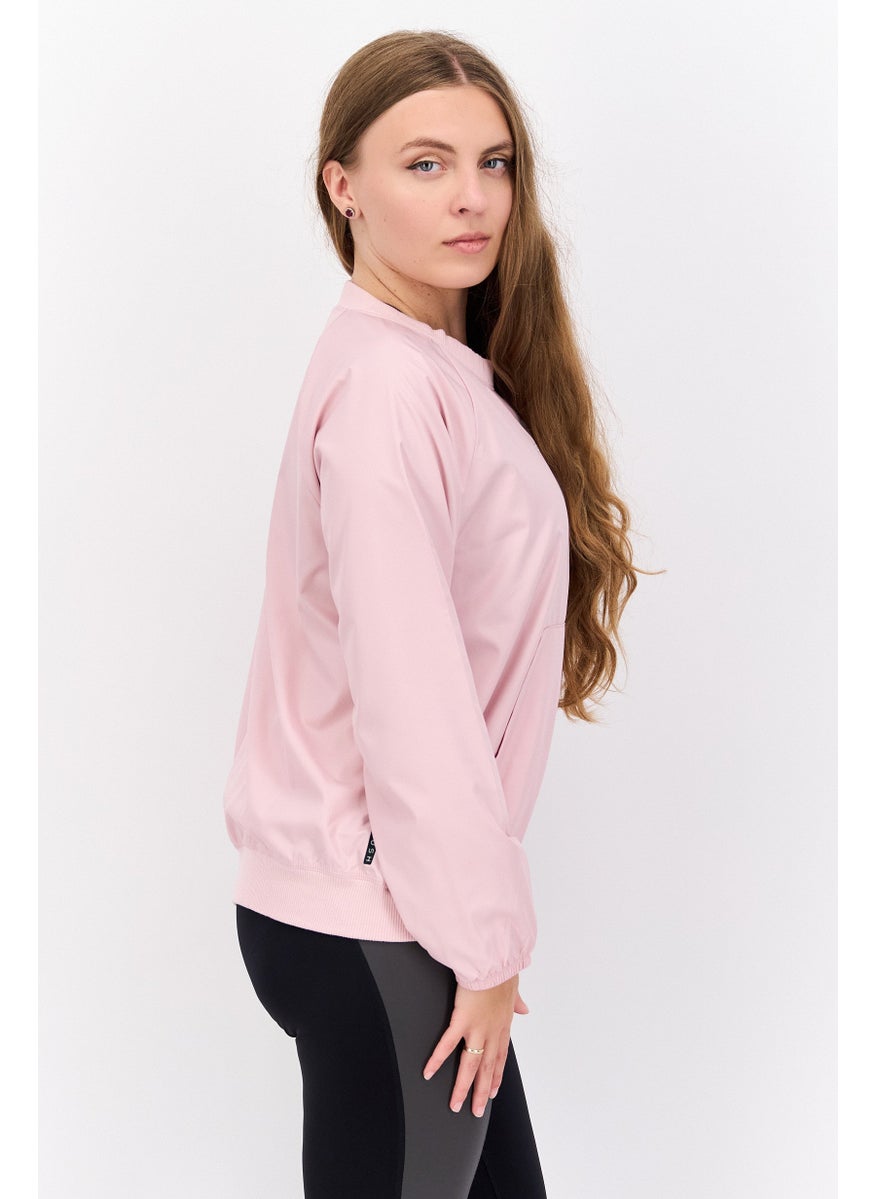 Women Sportswear Fit Long Sleeve Outdoor Sweatshirt, Pink