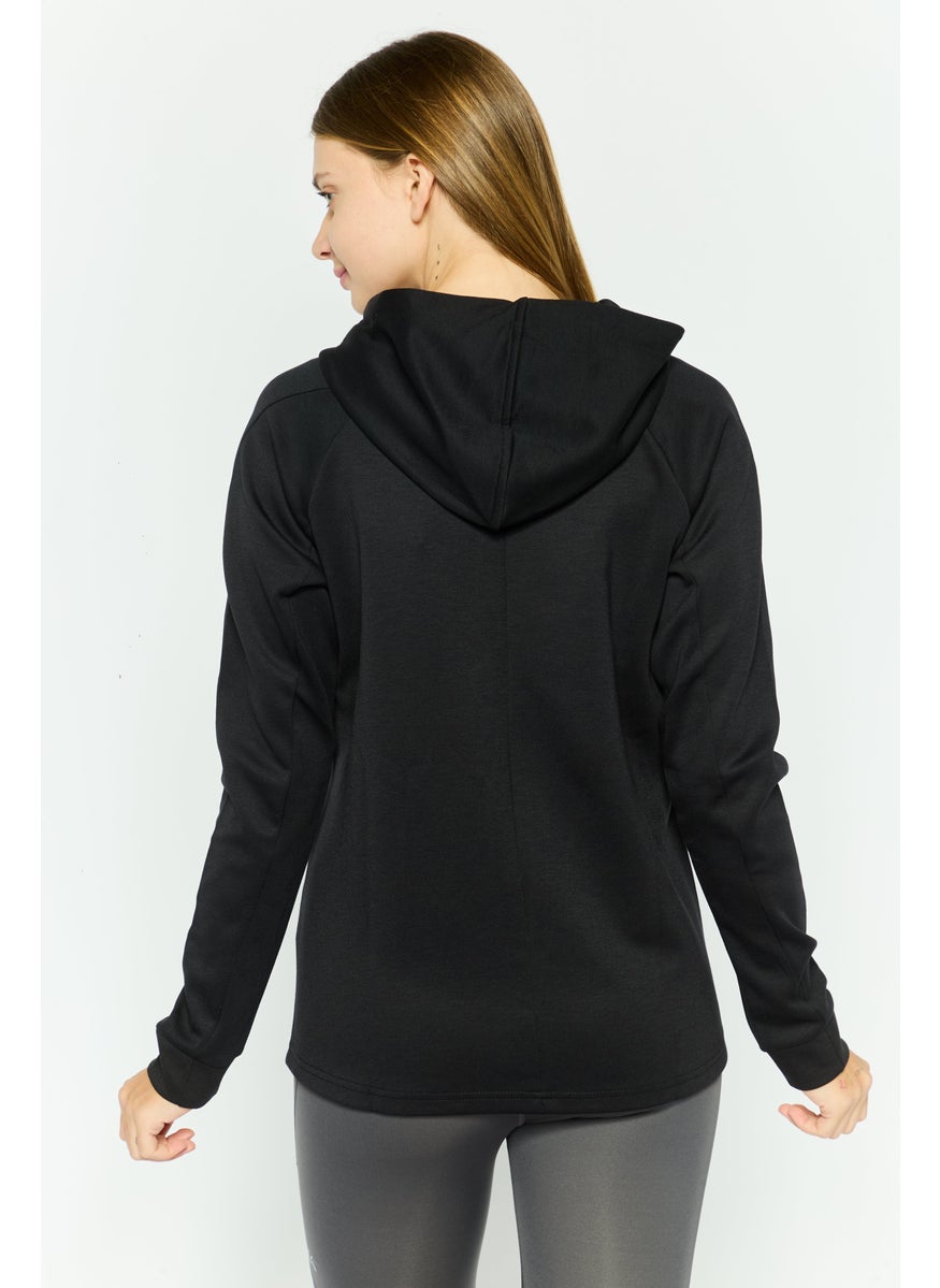 Women Sportswear Fit Full Zip Training Hoodies, Black