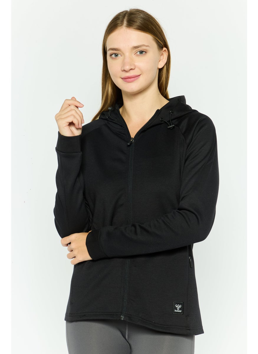 Women Sportswear Fit Full Zip Training Hoodies, Black