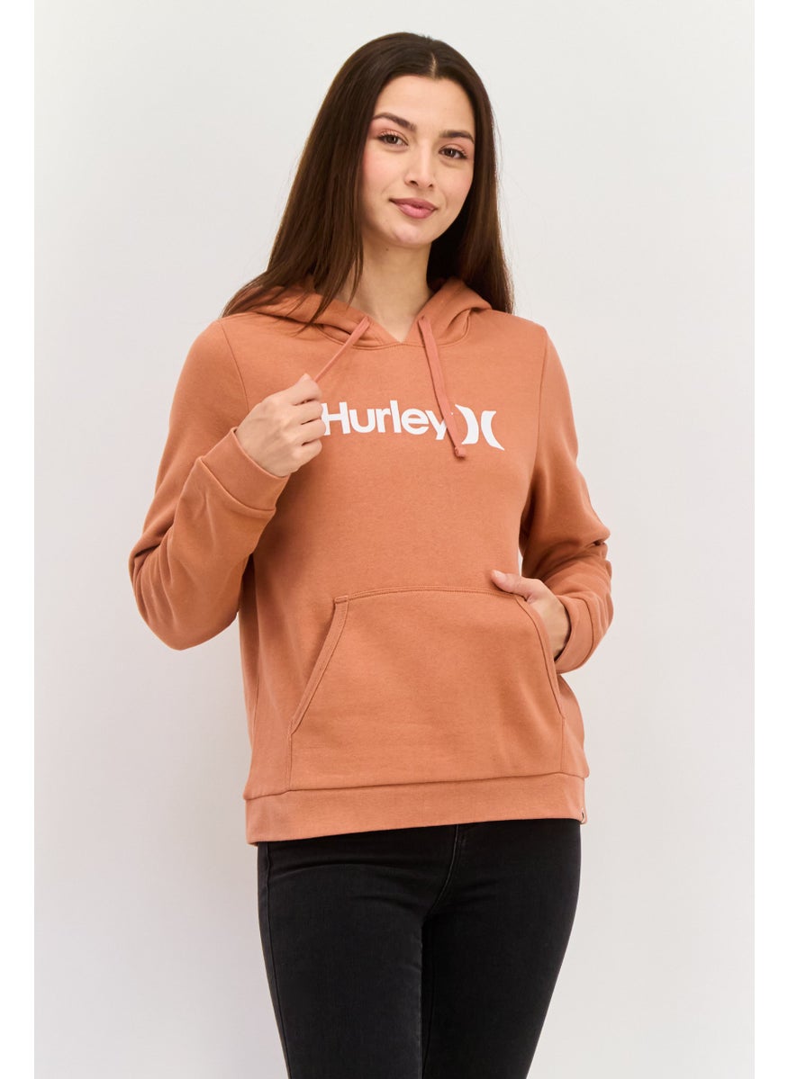 Women Sportswear Fit Long Sleeve Outdoor Hoodie, Rust