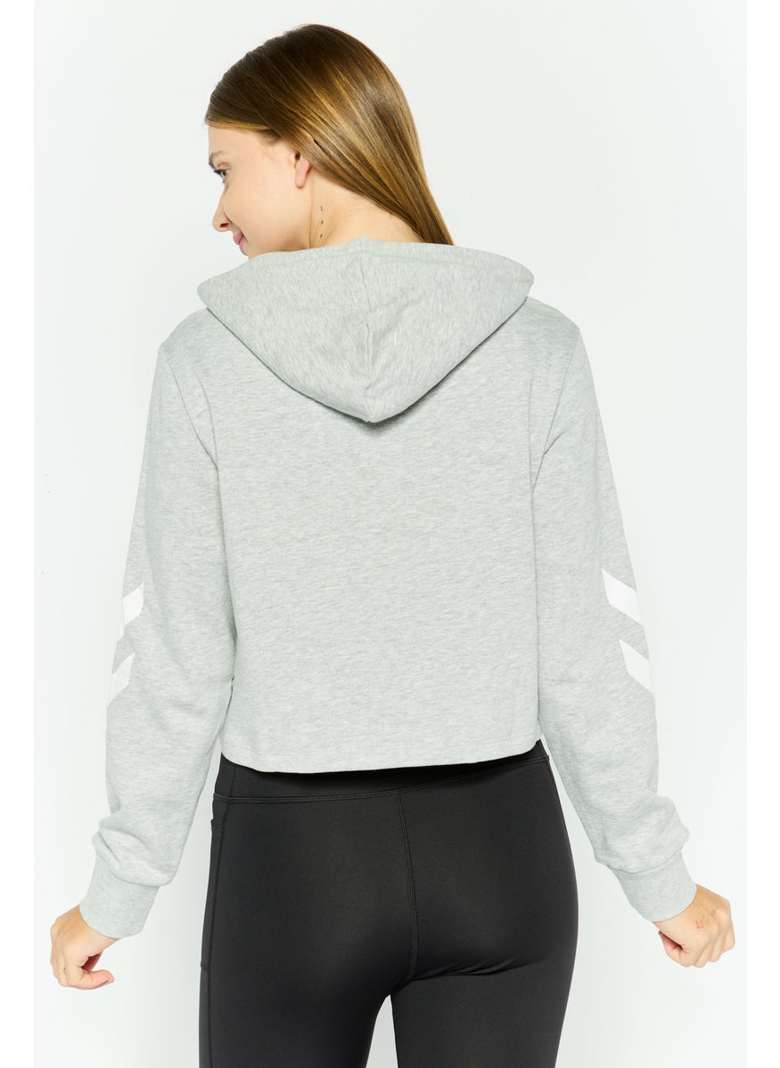 Women Sportswear Fit Long Sleeve Training Hoodie, Grey