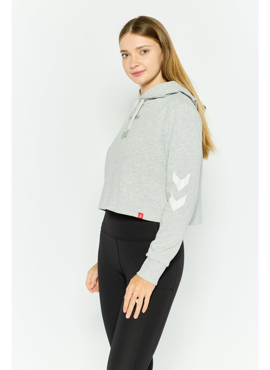 Women Sportswear Fit Long Sleeve Training Hoodie, Grey