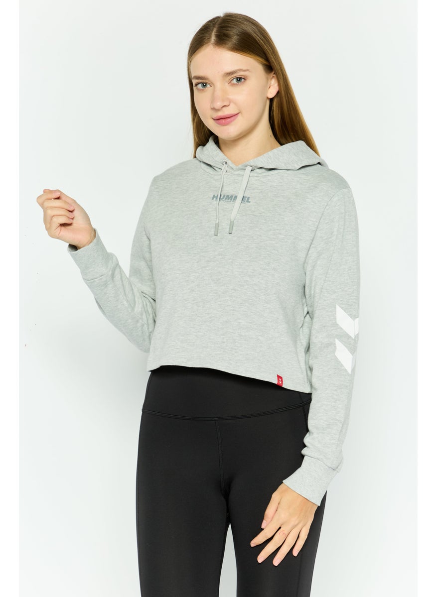 Women Sportswear Fit Long Sleeve Training Hoodie, Grey
