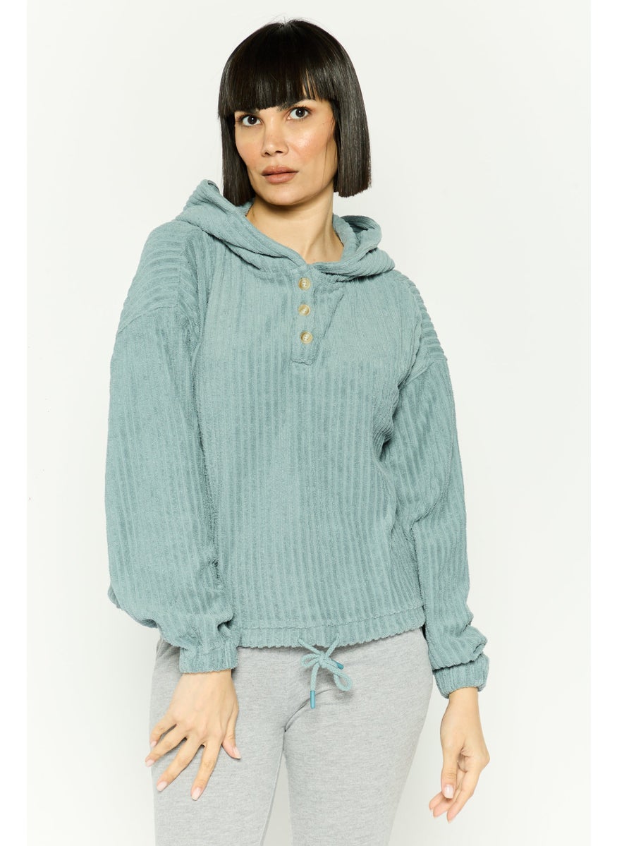 Women Sportwear Fit Long Sleeve Training Sweatshirt, Sage Green