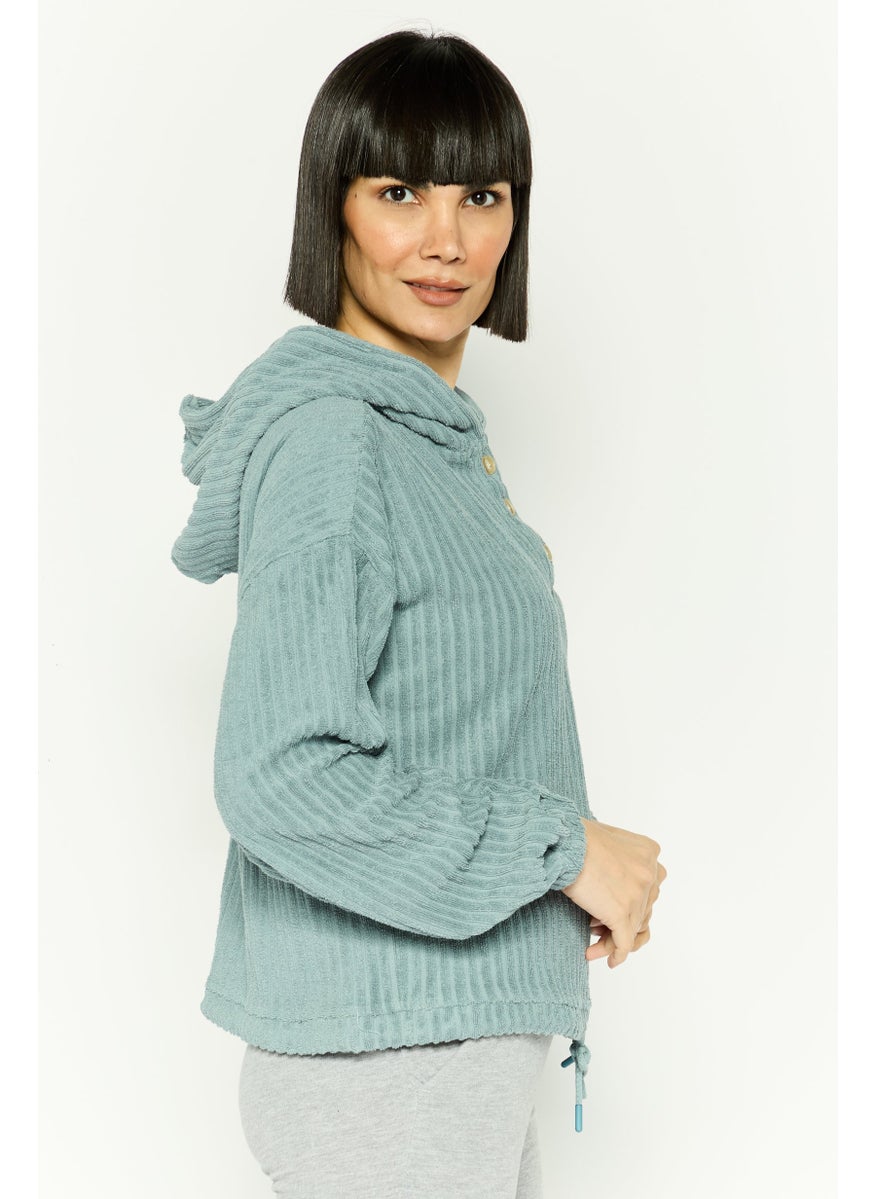 Women Sportwear Fit Long Sleeve Training Sweatshirt, Sage Green