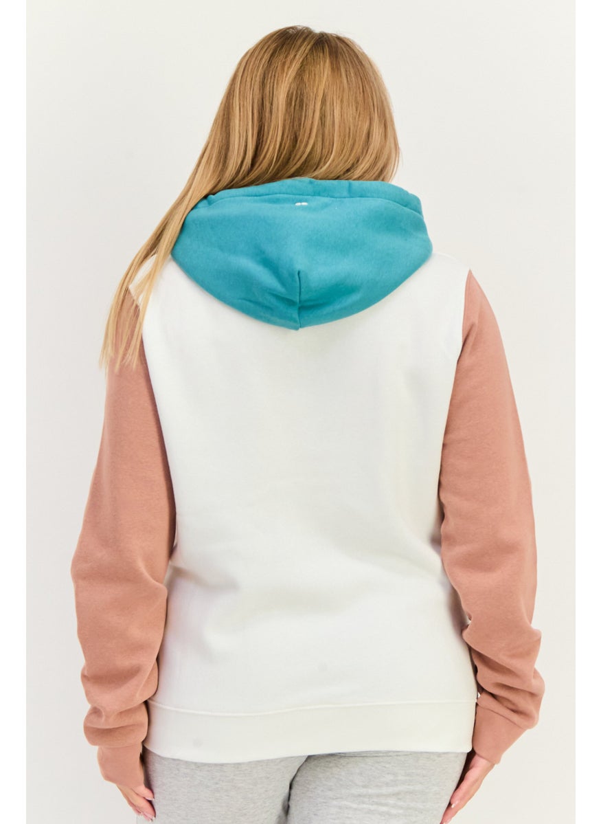 Women Sportswear Fit Long Sleeves Outdoor Sweatshirt, White Combo