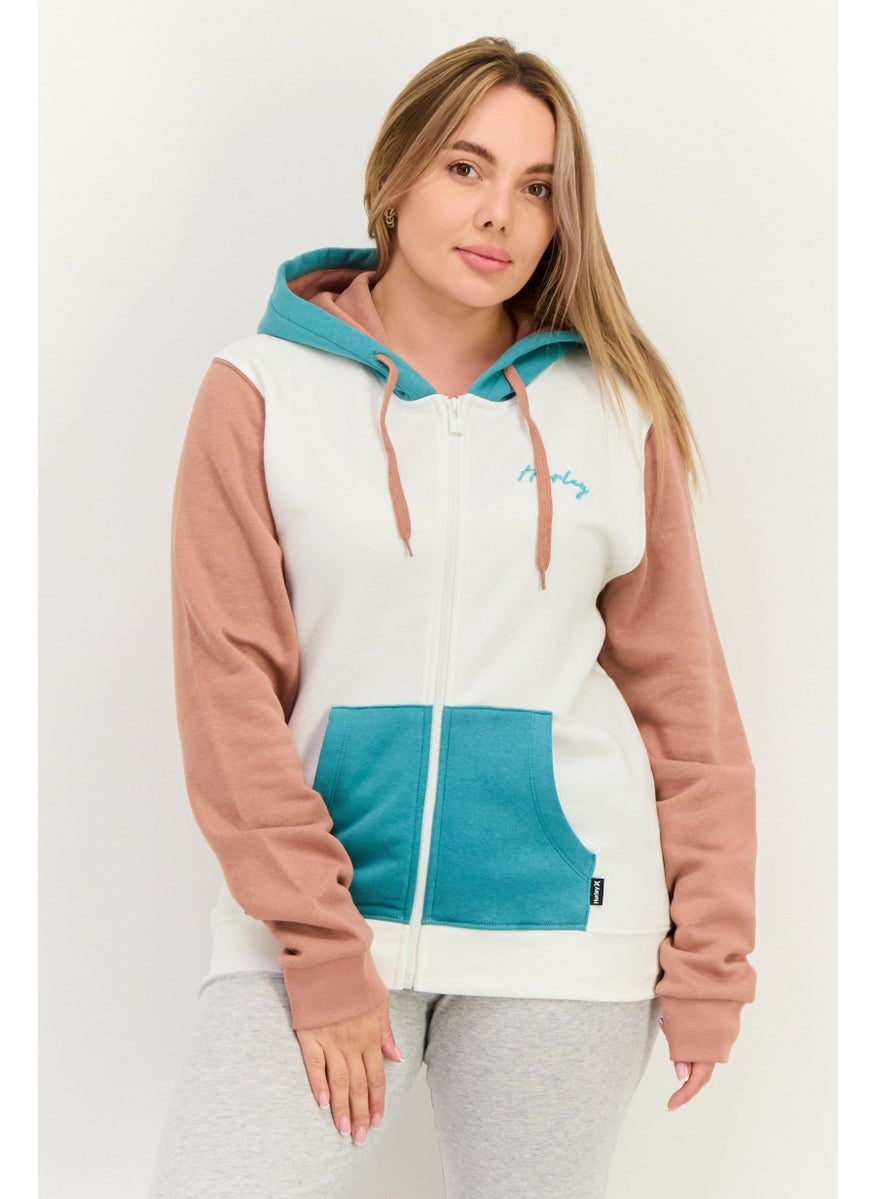 Women Sportswear Fit Long Sleeves Outdoor Sweatshirt, White Combo