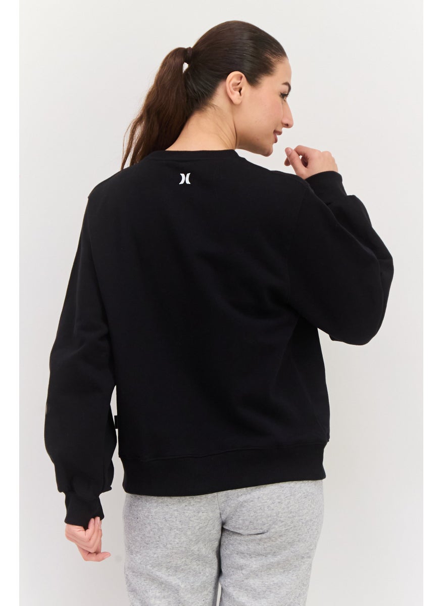 Women Sportswear Fit Long Sleeve Outdoor Sweatshirt, Black