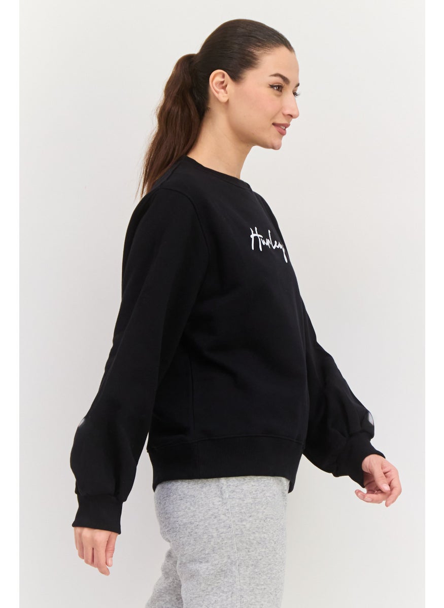 Women Sportswear Fit Long Sleeve Outdoor Sweatshirt, Black