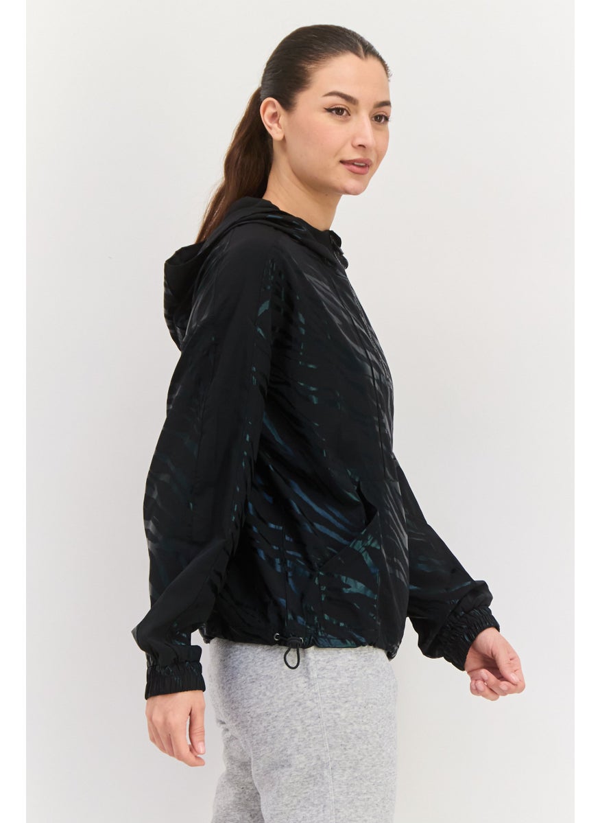 Women Sportswear Fit Half Zip Running Sweatshirt, Black