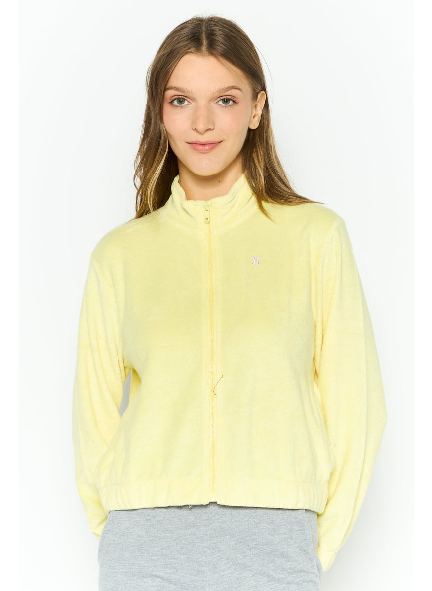 Women Sportswear Fit Long Sleeves Outdoor Sweatshirt, Yellow