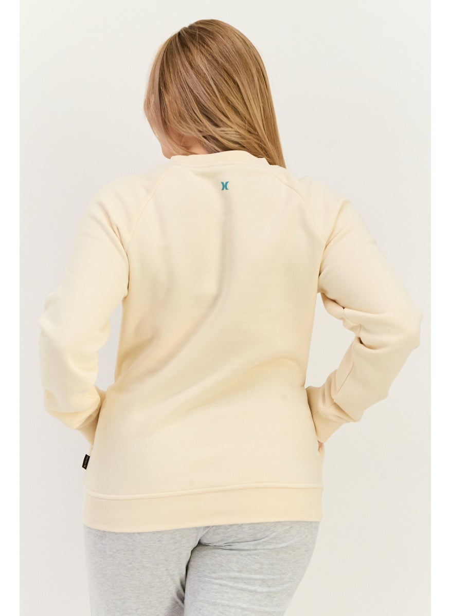 Women Sportswear Fit Long Sleeve Outdoor Sweatshirt, Beige