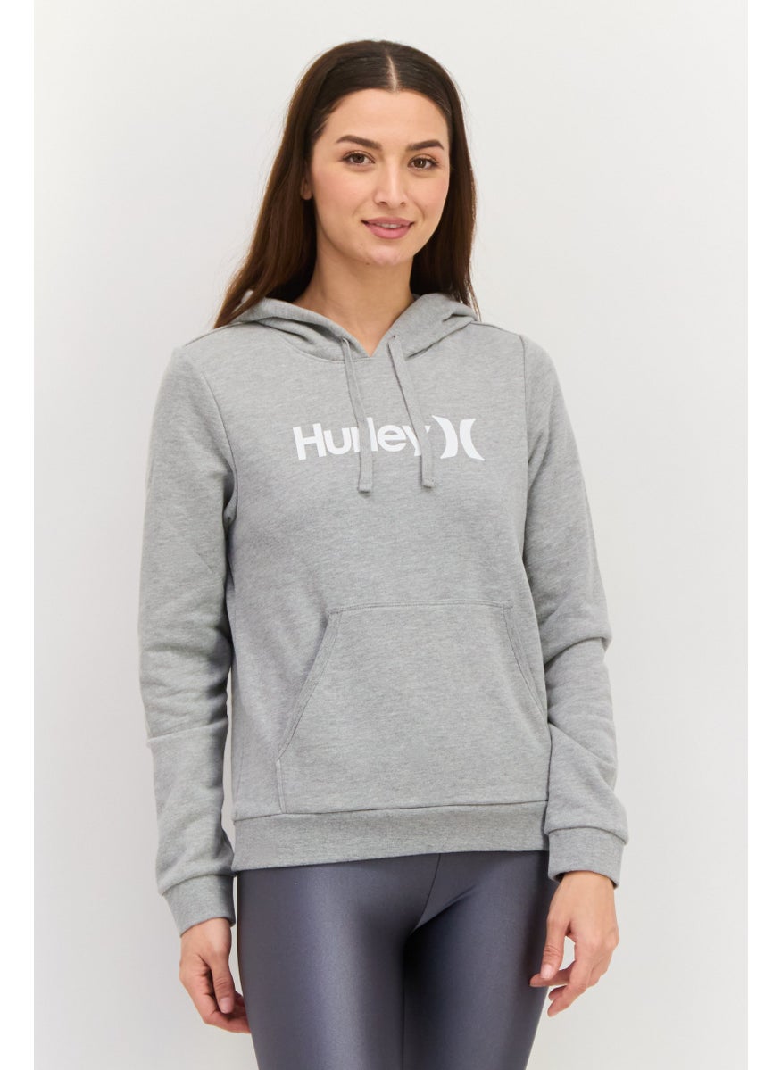 Women Sportswear Fit Long Sleeve Training Sweatshirts, Heather Grey