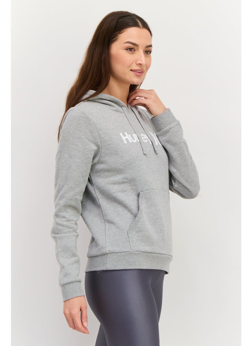 Women Sportswear Fit Long Sleeve Training Sweatshirts, Heather Grey