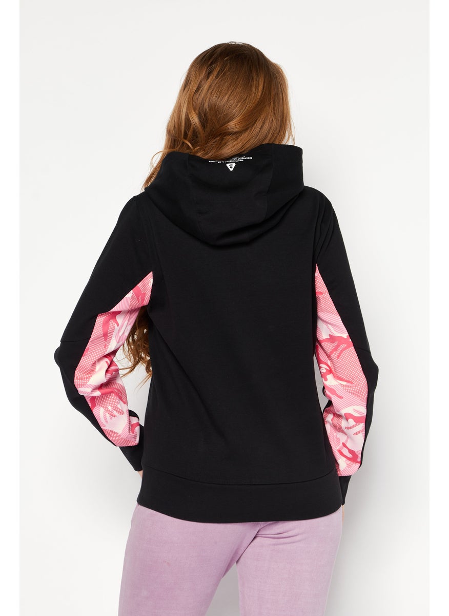Women Sportswear Fit Long Sleeves Training Sweatshirt, Black