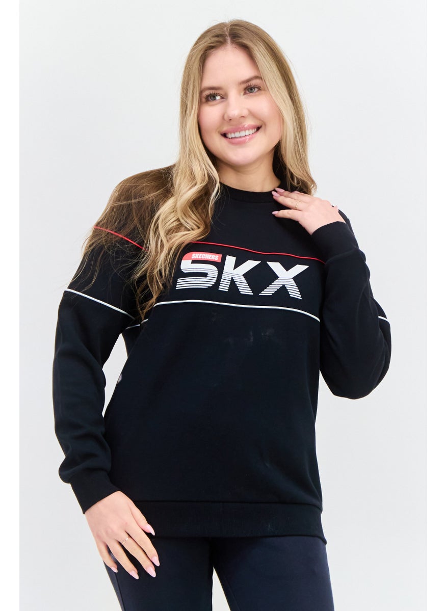 Women Sportswear Fit Long Sleeve Outdoor Sweatshirt, Black