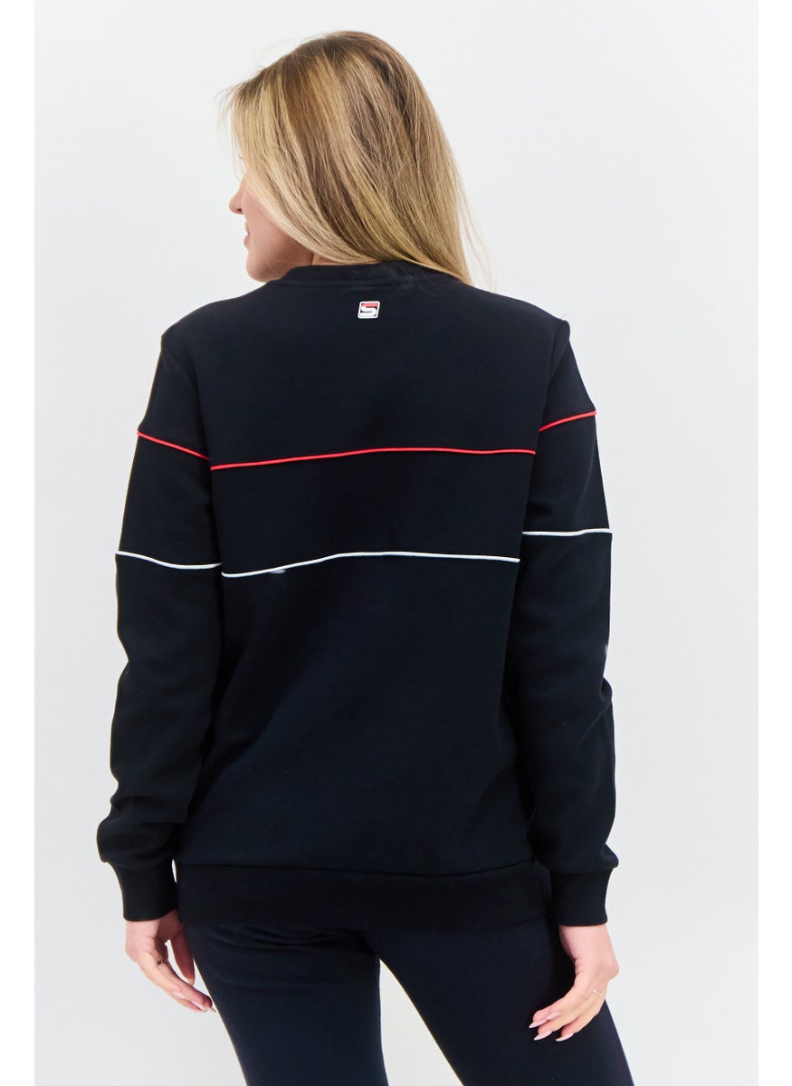 Women Sportswear Fit Long Sleeve Outdoor Sweatshirt, Black