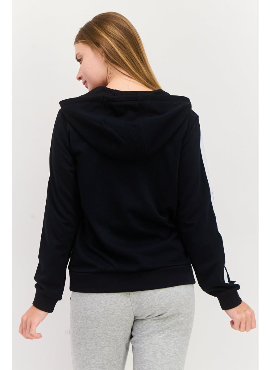 Women Sportswear Fit Long Sleeves Outdoor Sweatshirt, Black
