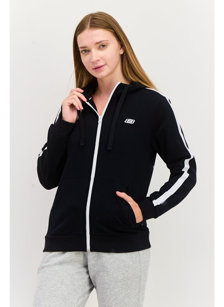 Women Sportswear Fit Long Sleeves Outdoor Sweatshirt, Black