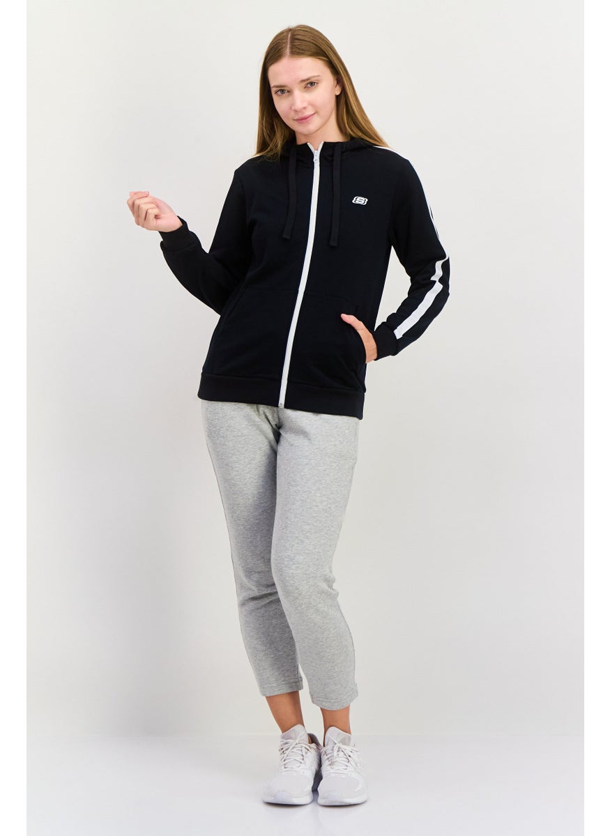 Women Sportswear Fit Long Sleeves Outdoor Sweatshirt, Black