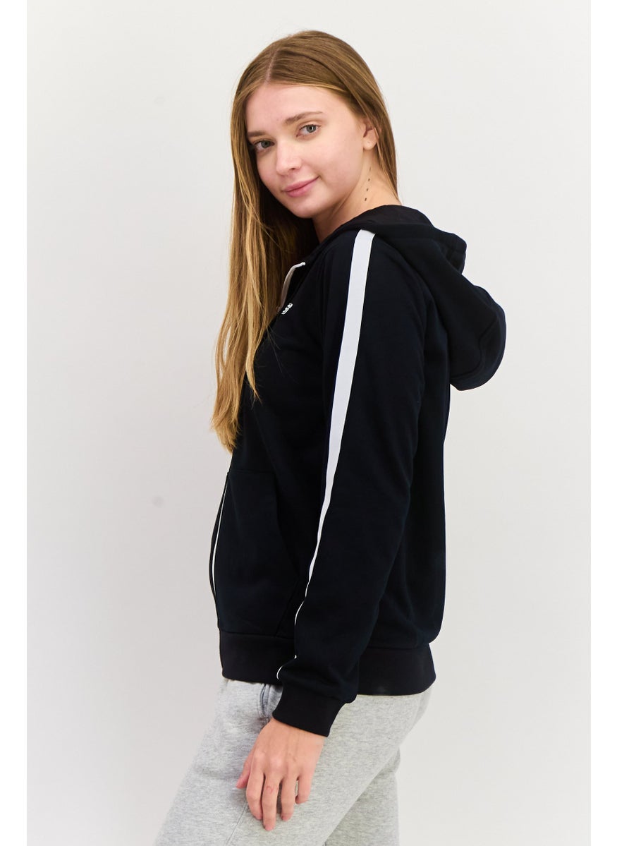 Women Sportswear Fit Long Sleeves Outdoor Sweatshirt, Black