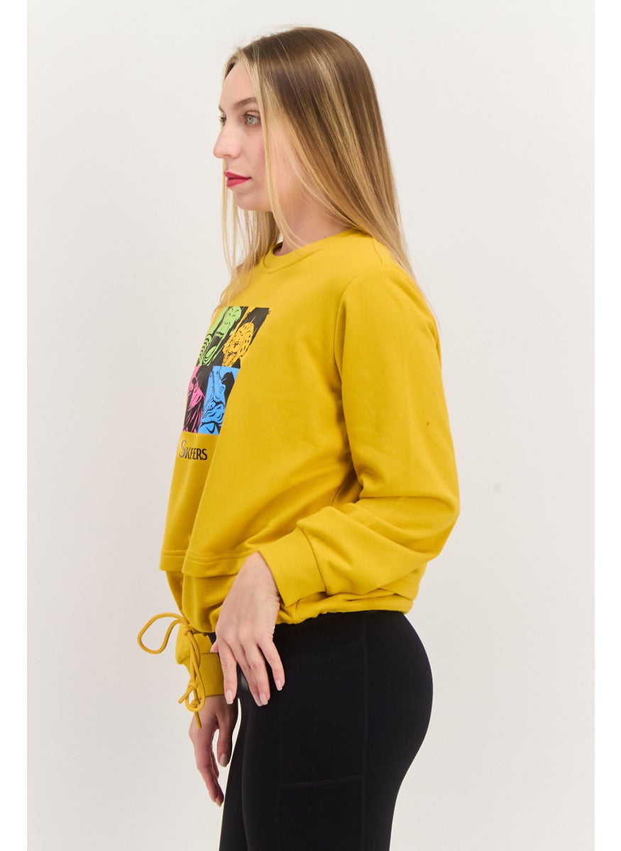 Women Sportswear Fit Training Sweatshirt, Golden Yellow
