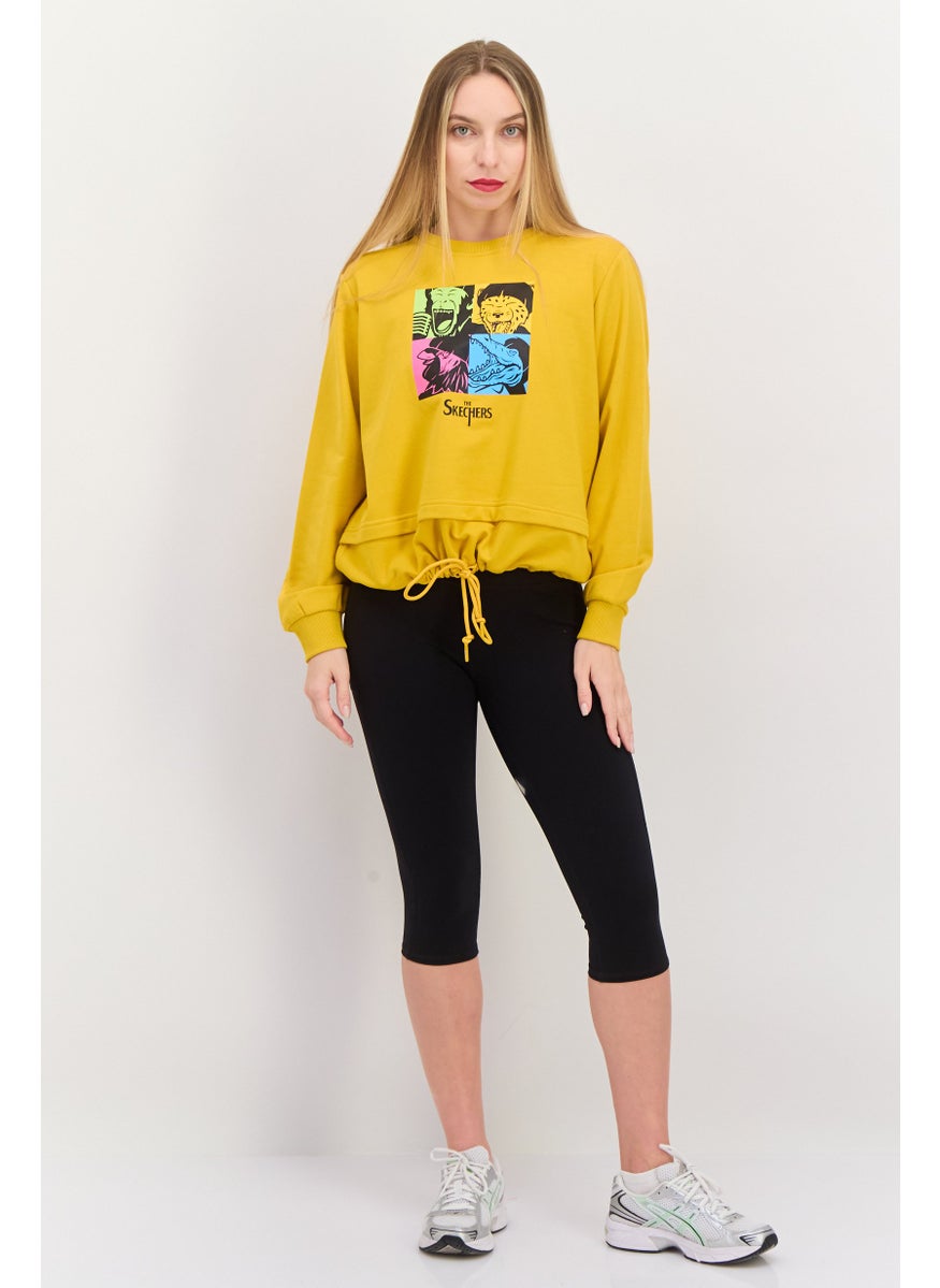 Women Sportswear Fit Training Sweatshirt, Golden Yellow