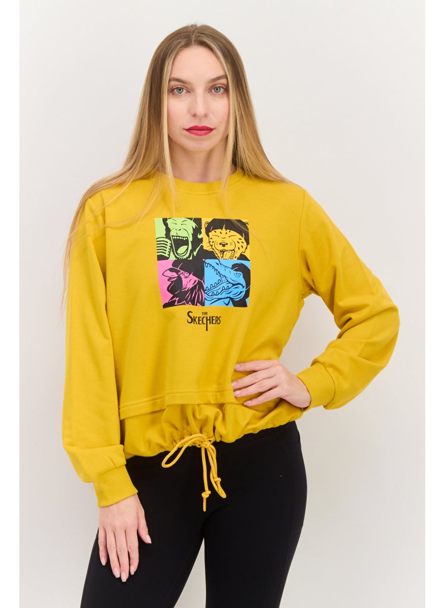 Women Sportswear Fit Training Sweatshirt, Golden Yellow