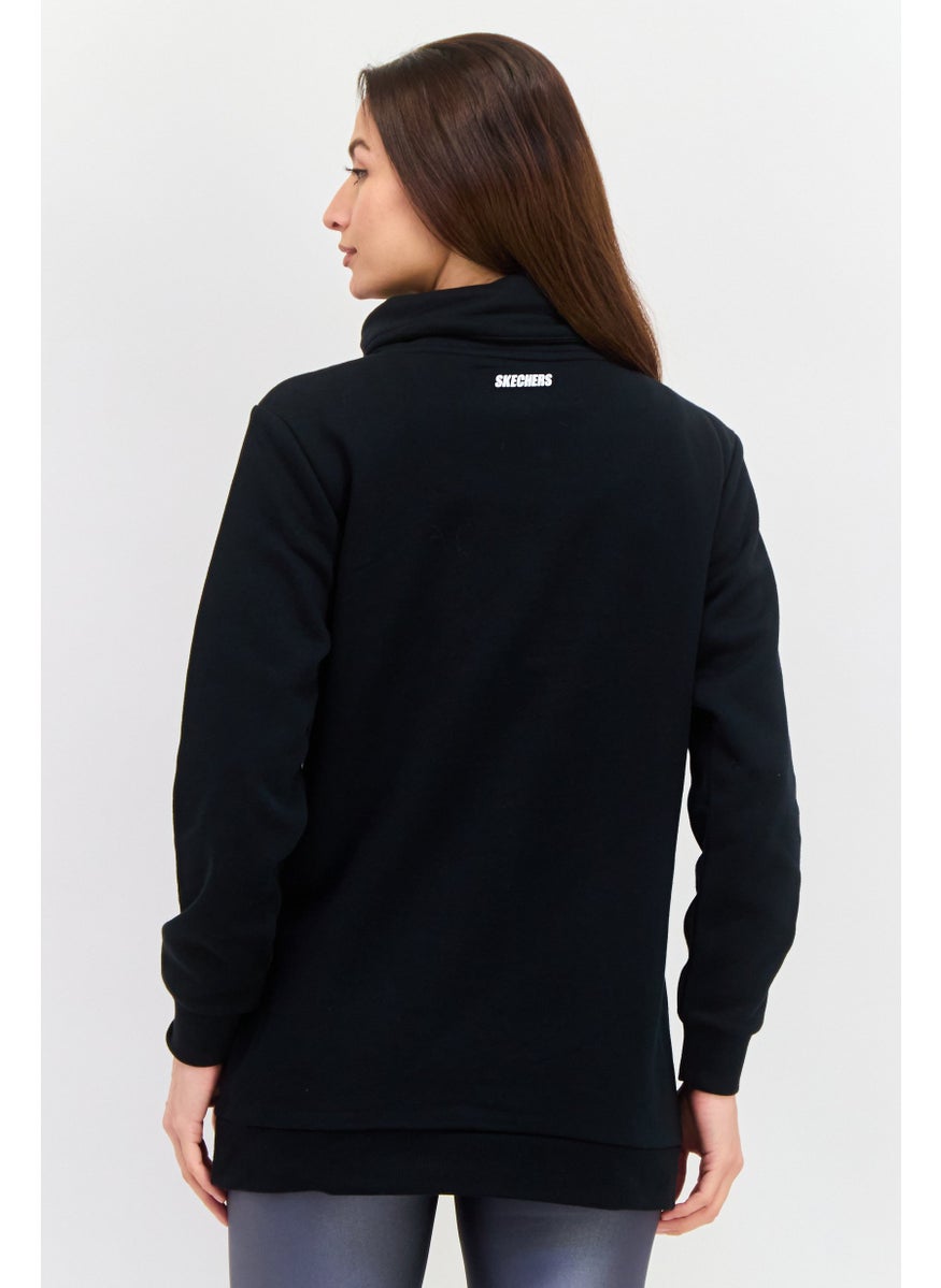 Women Sportswear Fit Long Sleeve Outdoor Sweatshirt, Black