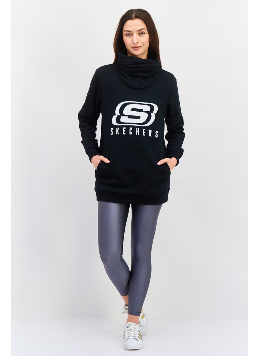 Women Sportswear Fit Long Sleeve Outdoor Sweatshirt, Black
