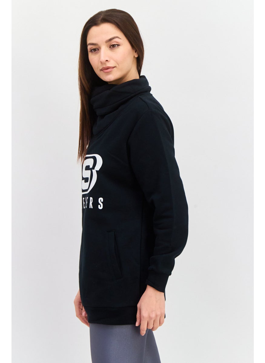 Women Sportswear Fit Long Sleeve Outdoor Sweatshirt, Black