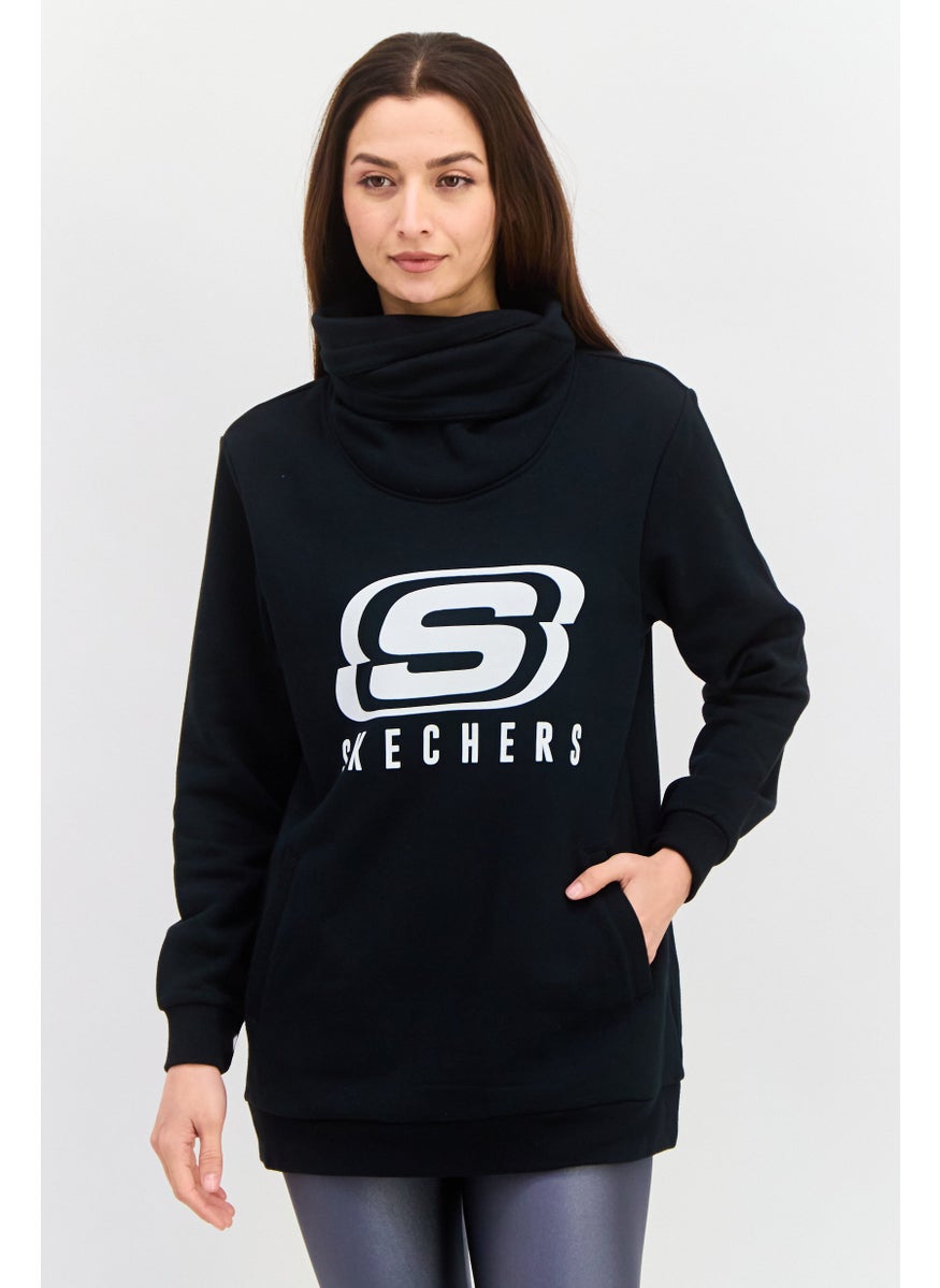 Women Sportswear Fit Long Sleeve Outdoor Sweatshirt, Black